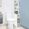 Meuble de toilette blanc et gris motif carreaux de ciment