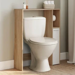 Meuble dessus wc placard hêtre blanc
