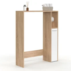 Meuble dessus wc placard hêtre blanc