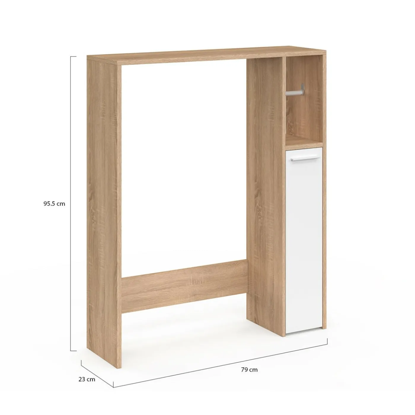 Meuble dessus wc placard hêtre blanc