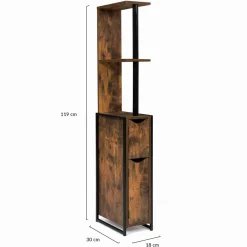 Meuble rangement WC style industriel bois effet vieilli