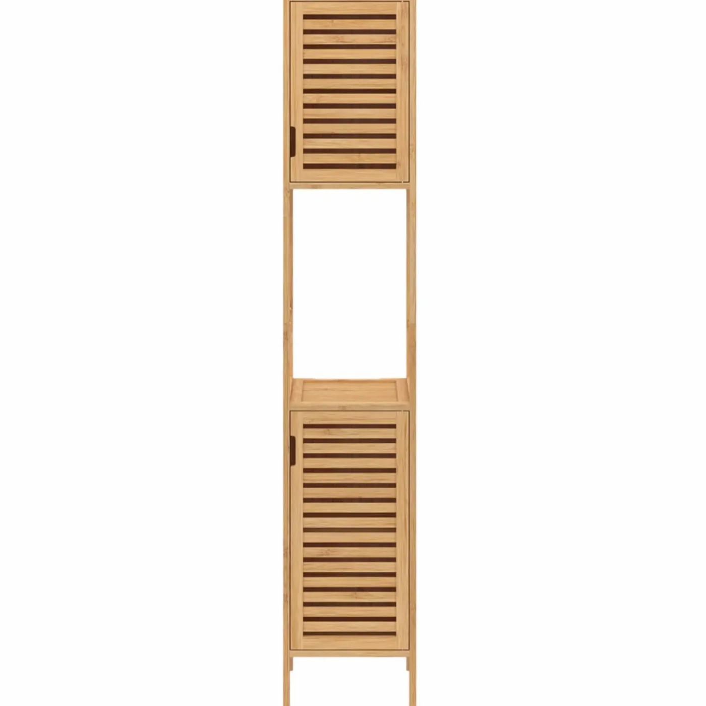 Meuble salle de bain colonne bambou 2 portes