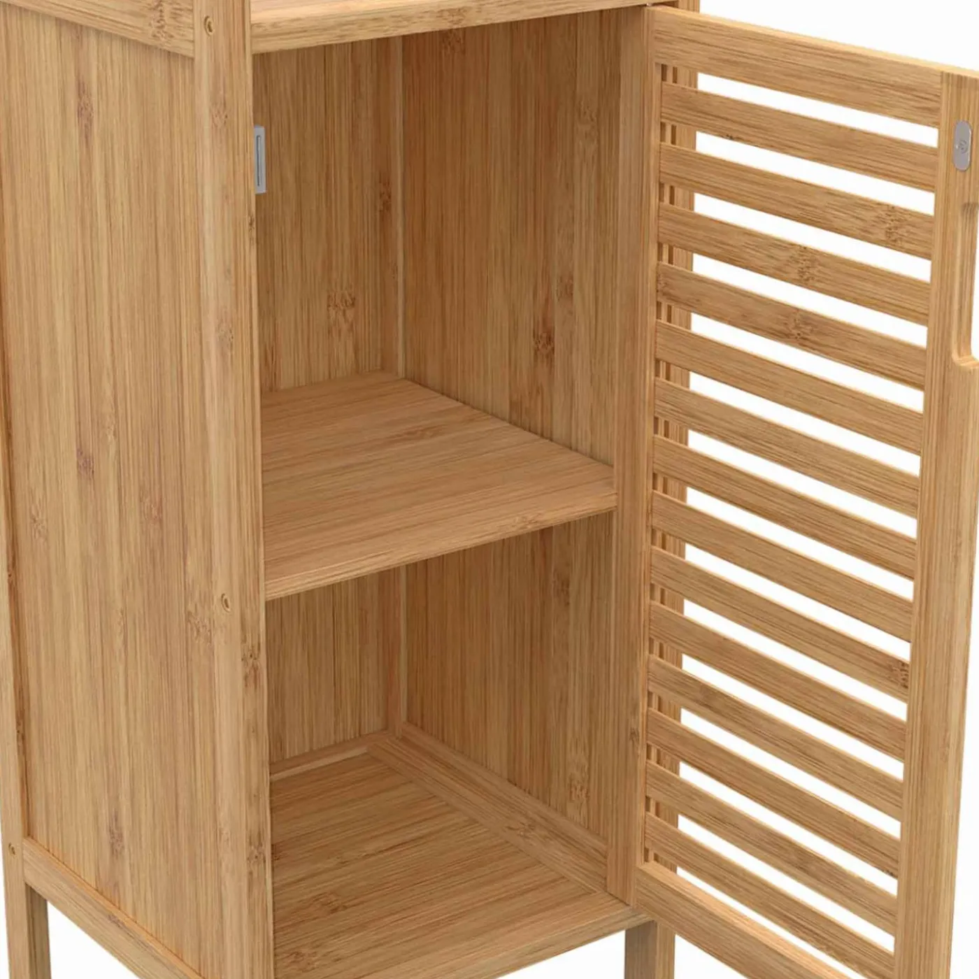 Meuble salle de bain colonne bambou 2 portes