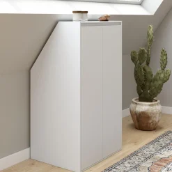 Meuble sous pente blanc avec rangement