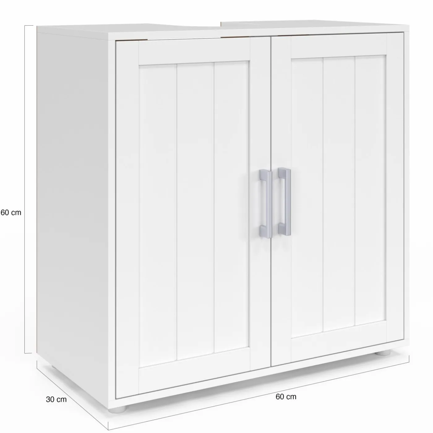 Meuble sous-lavabo en bois blanc