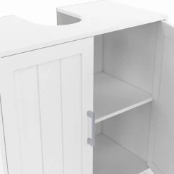 Meuble sous-lavabo en bois blanc
