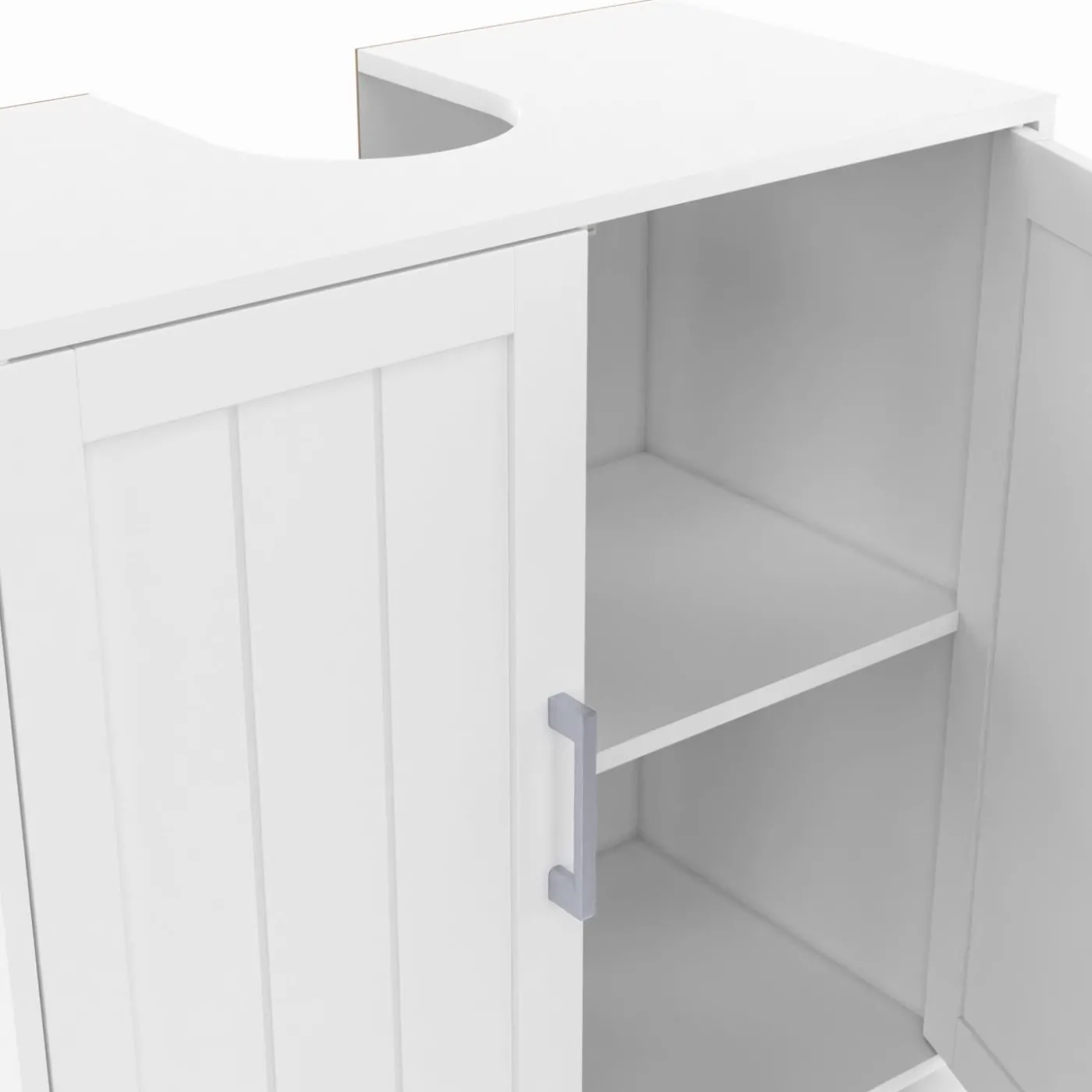 Meuble sous-lavabo en bois blanc