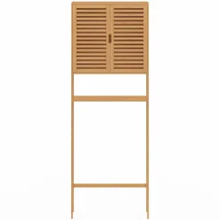 Meuble étagère dessus WC en bambou avec placard