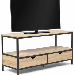 Meuble télé bois métal avec tiroirs