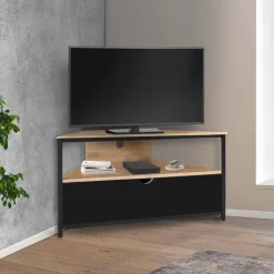 Meuble télé d'angle style industriel avec placard