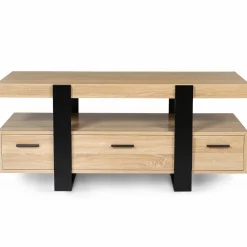 Meuble télé design noir et bois avec rangement