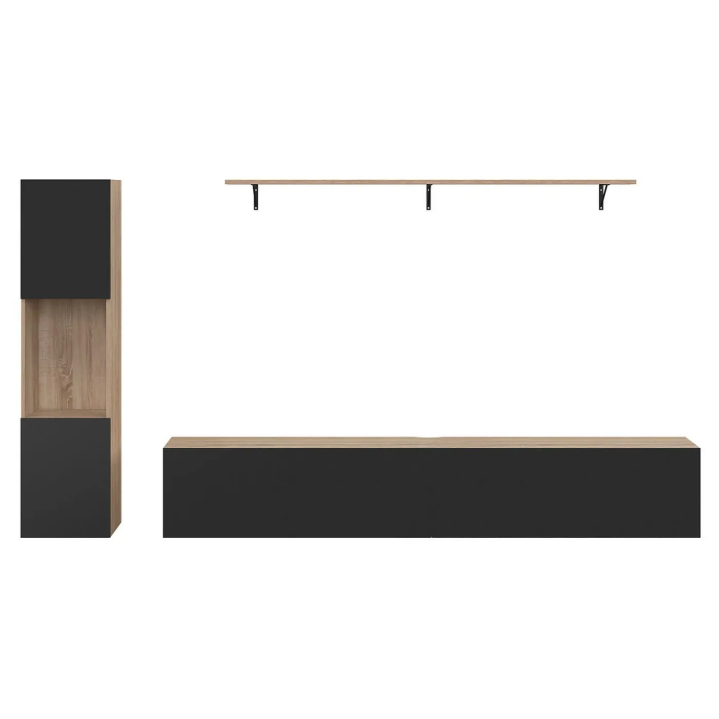 Meuble TV 180 cm avec colonne et étagère