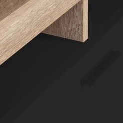 Meuble TV bois et placard noir moderne