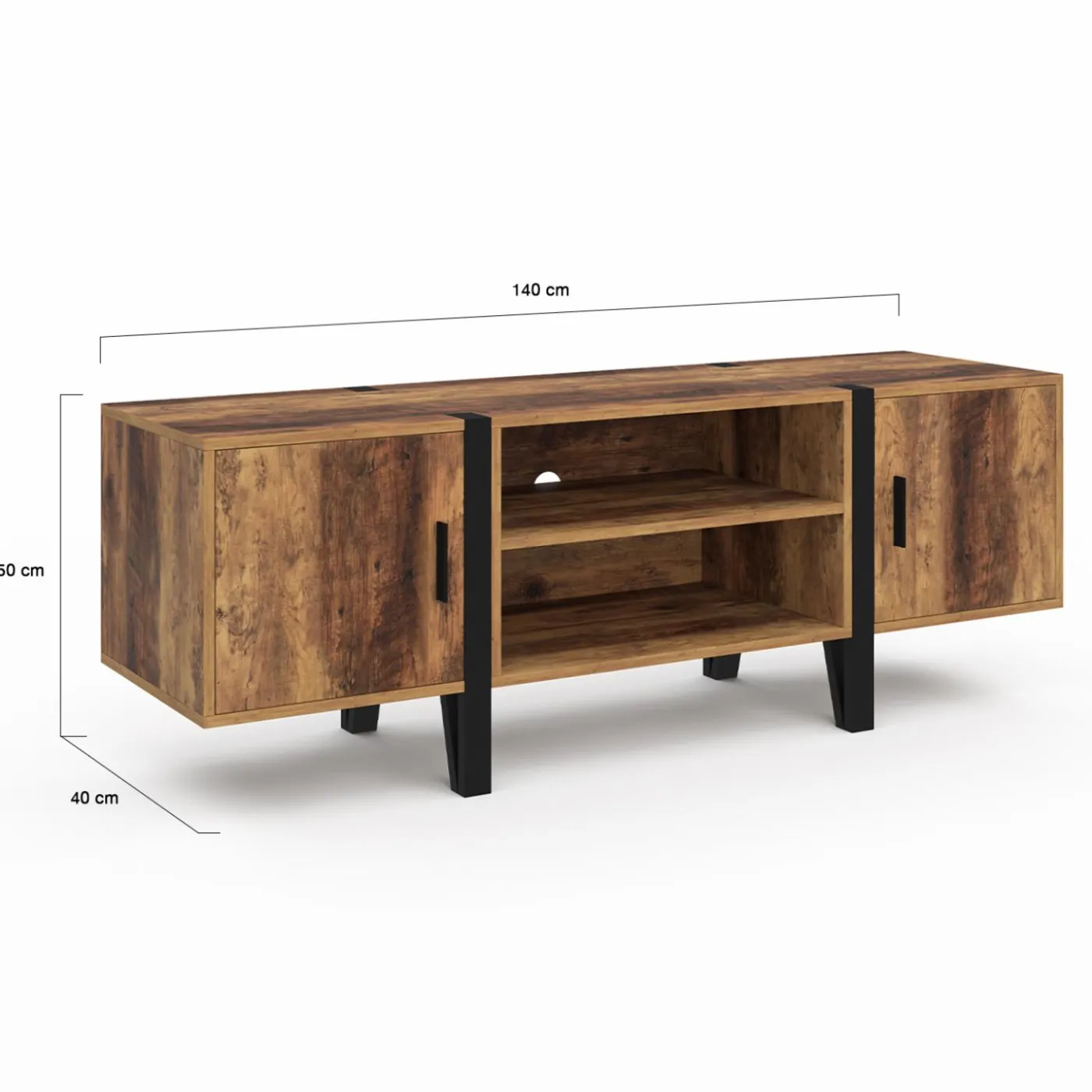 Meuble TV 140cm avec 2 portes