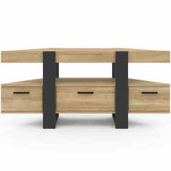 Meuble TV d'angle bois et noir