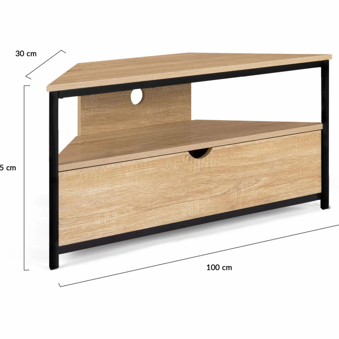 Meuble TV d'angle industriel