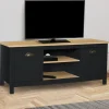 Meuble TV noir 113 cm 2 placards