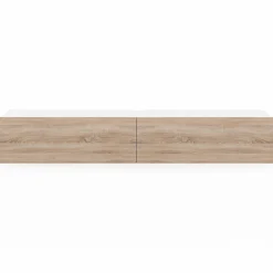 Meuble TV suspendu blanc et bois