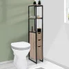 Meuble WC 3 portes DETROIT design industriel avec étagères
