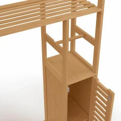 Meuble WC en bambou avec 1 placard double et 1 étagère
