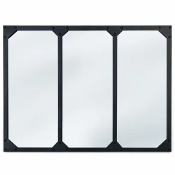 Miroir façon verrière noir 80 x 60 cm