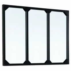 Miroir façon verrière noir 80 x 60 cm