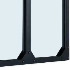 Miroir façon verrière noir 80 x 60 cm