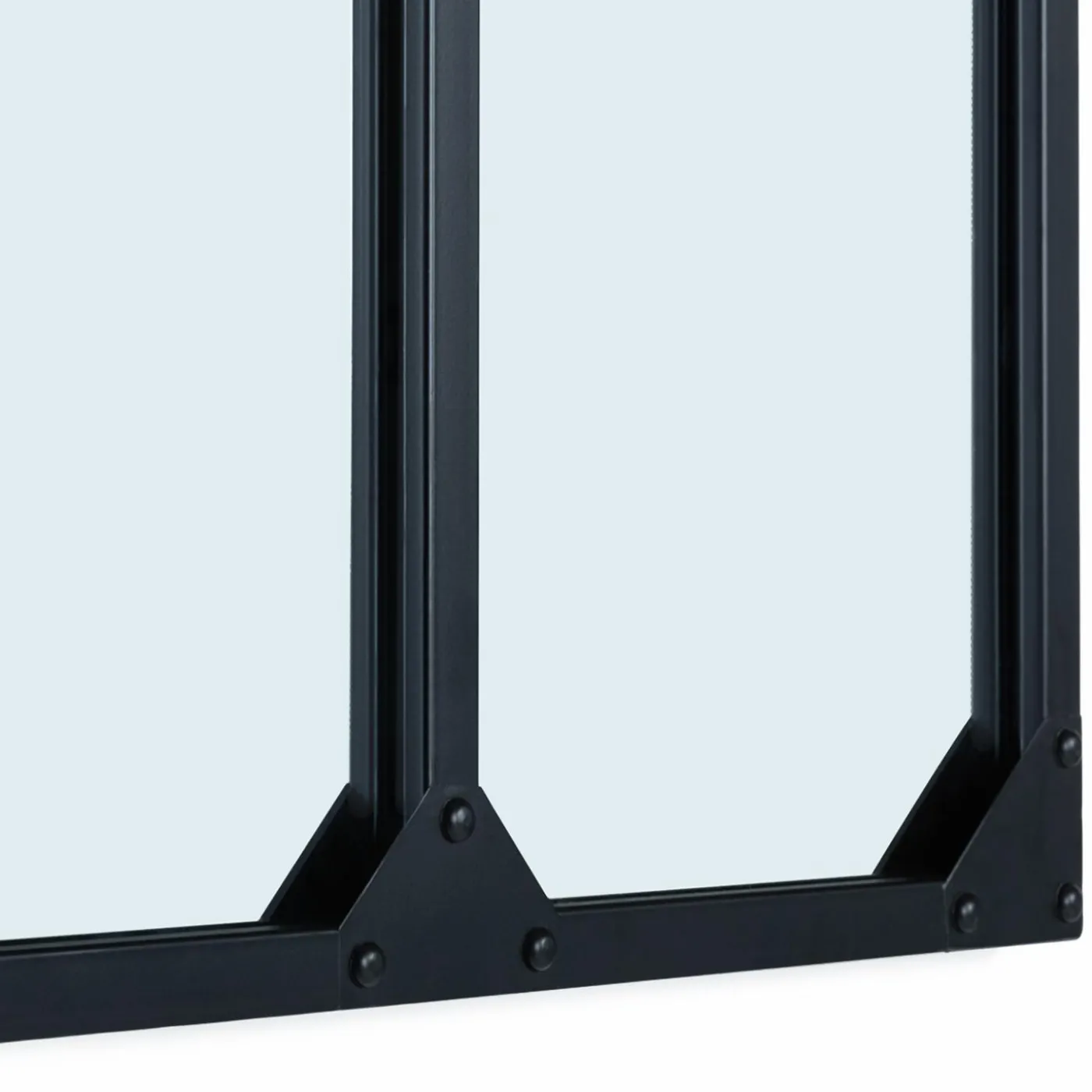 Miroir façon verrière noir 80 x 60 cm
