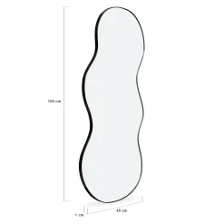 Miroir organique contour noir 45 x 100 cm
