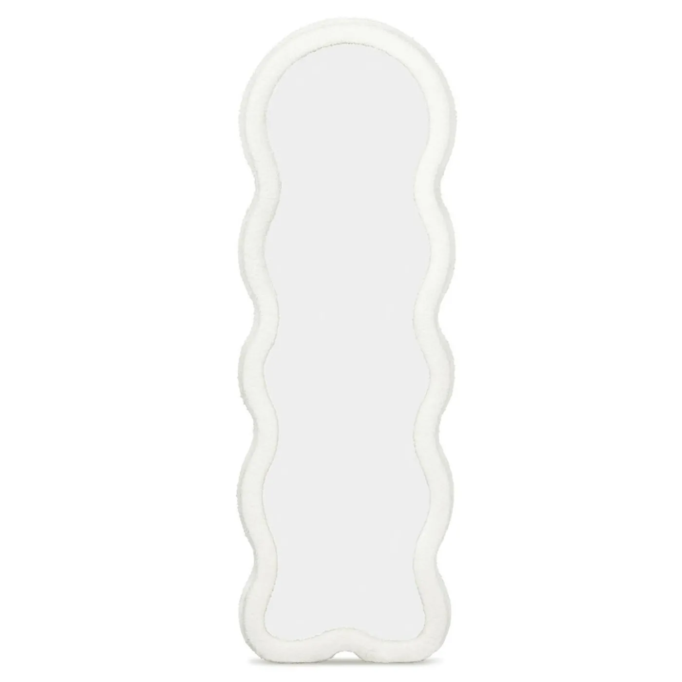 Miroir vague en tissu bouclette crème 150 x 50 cm