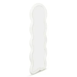 Miroir vague en tissu bouclette crème 150 x 50 cm