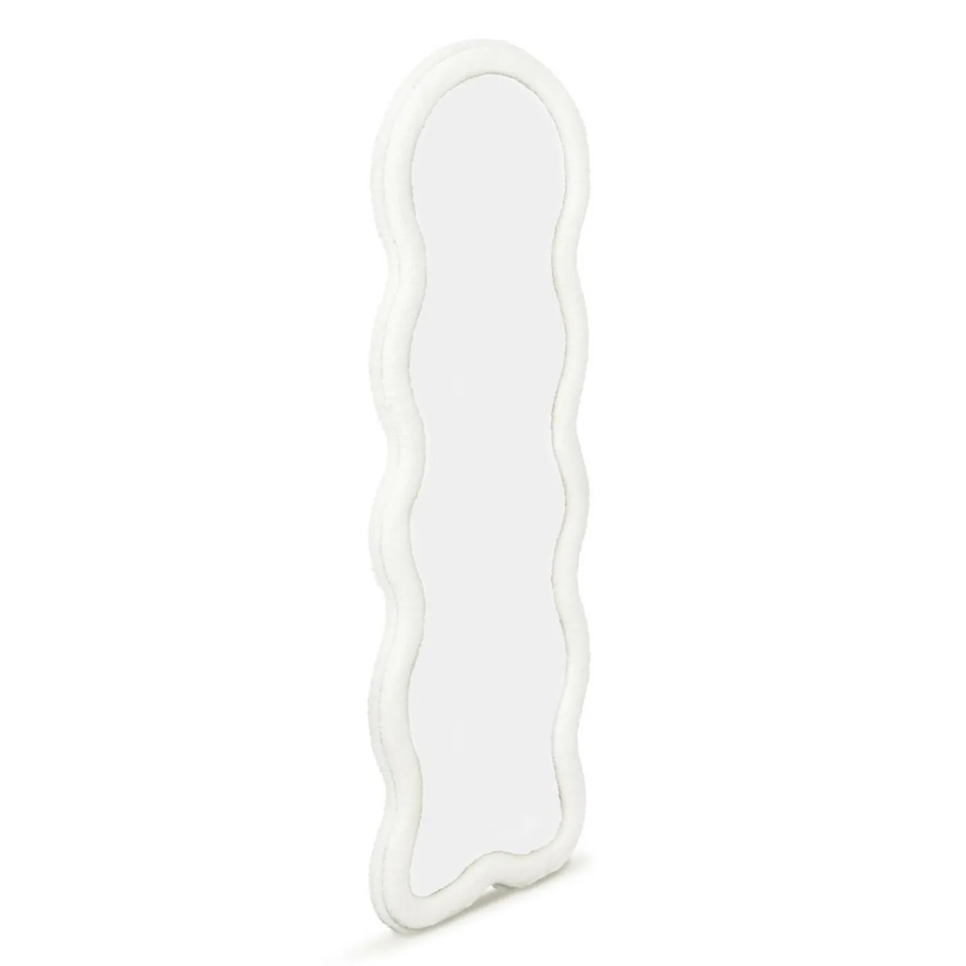 Miroir vague en tissu bouclette crème 150 x 50 cm