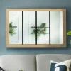 Miroir verrière bois et métal design industriel 110x70 cm