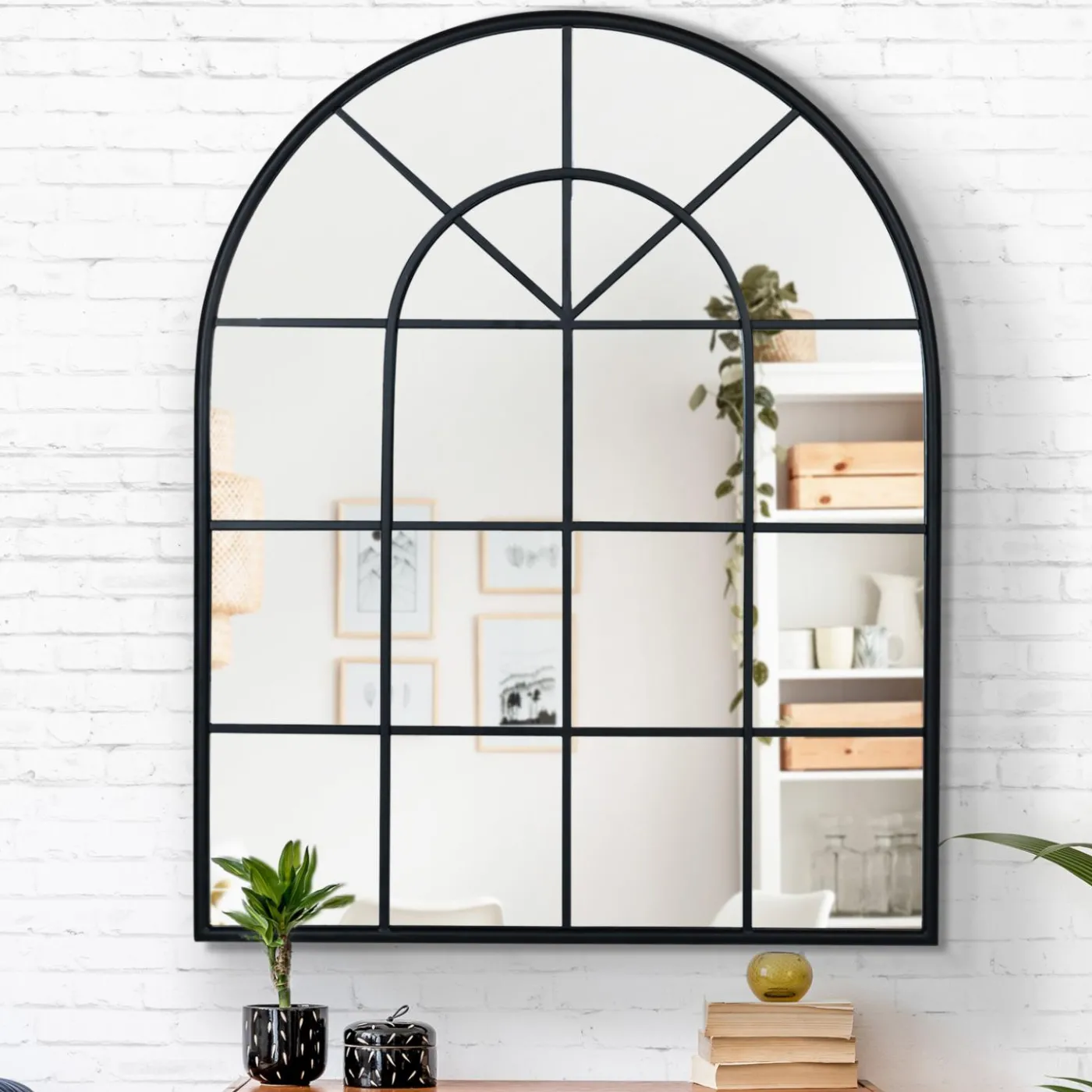 Miroir verrière en arche 80 x 100 cm