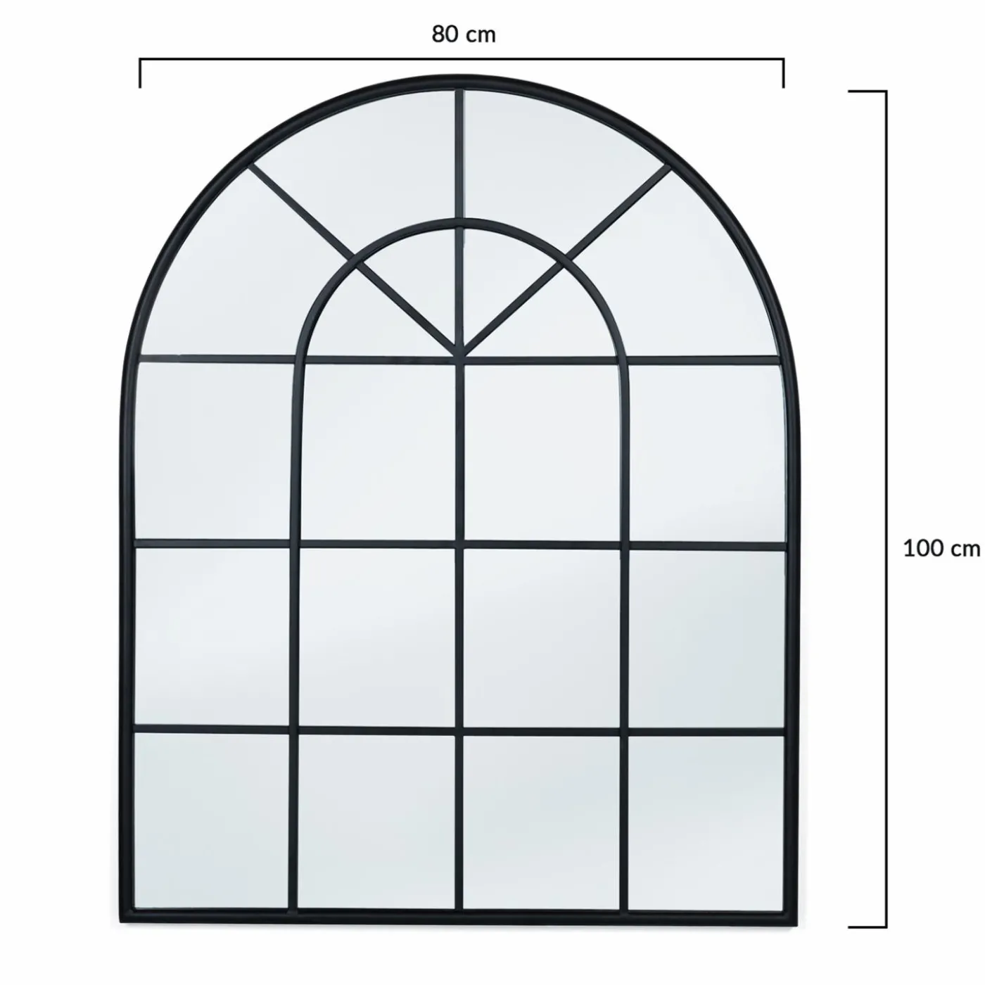 Miroir verrière en arche 80 x 100 cm