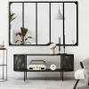 Miroir verrière noir 140 x 84 cm industriel