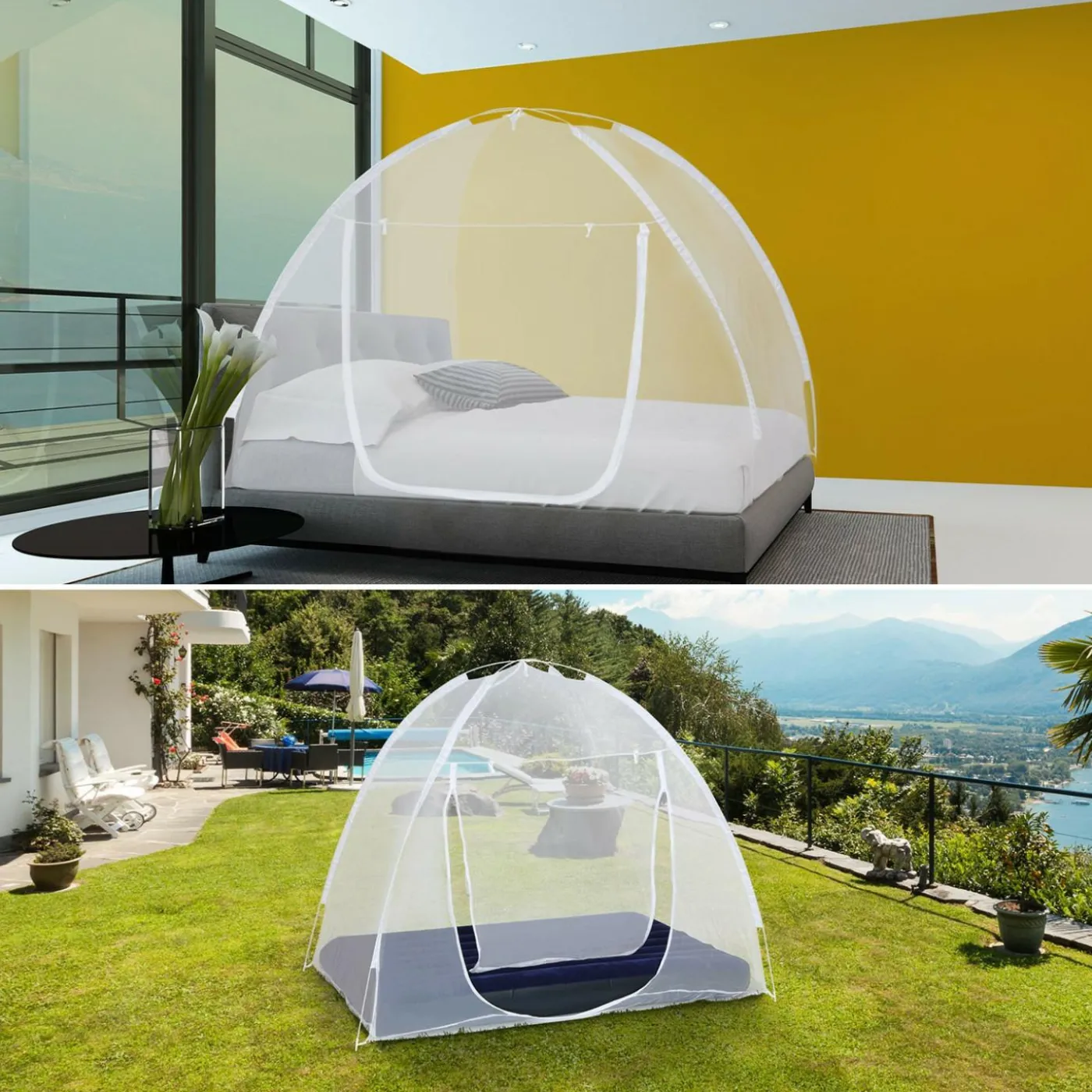 Moustiquaire lit dôme pop-up 195x150 cm