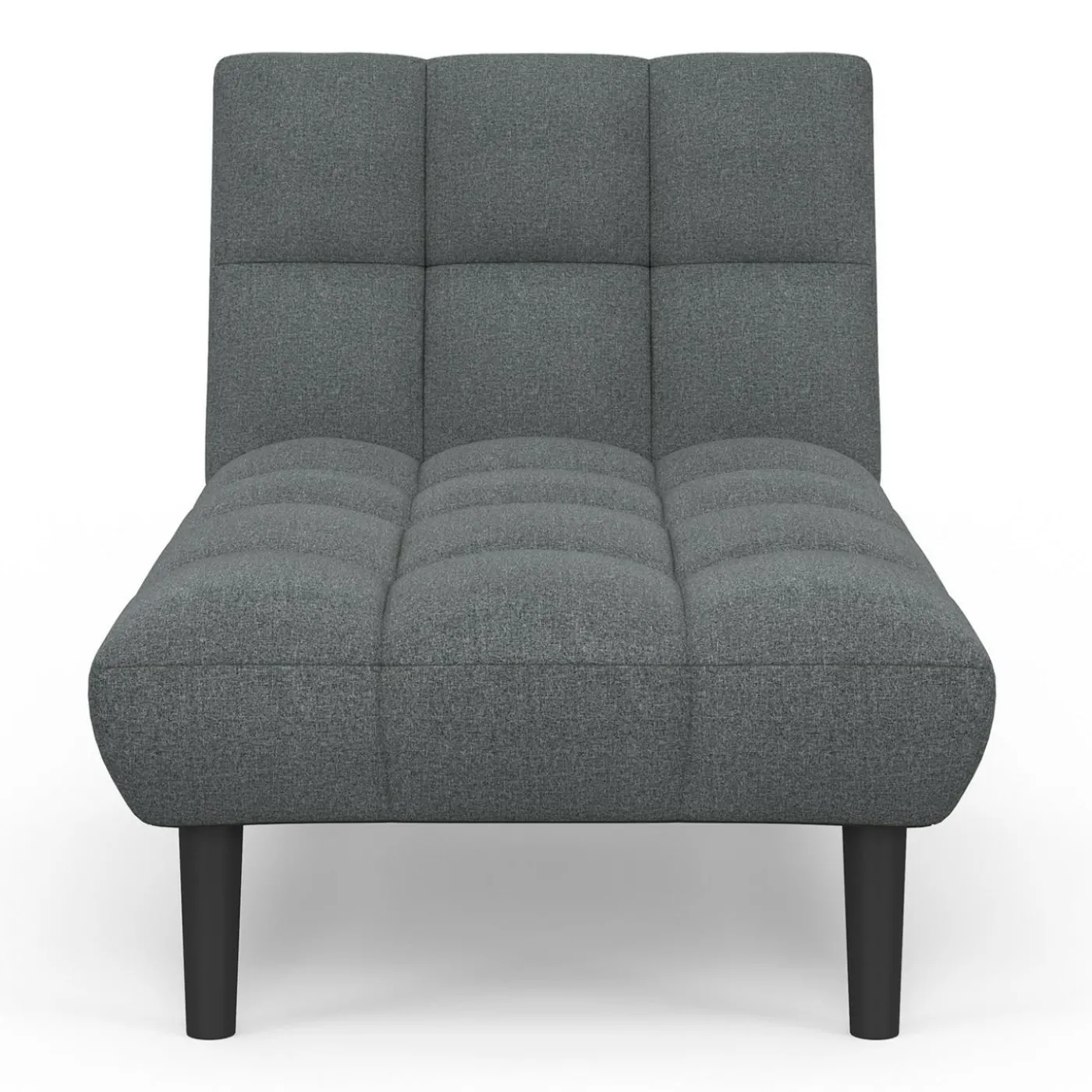 Méridienne clic clac tissu gris anthracite capitonnée 80 x 180 cm