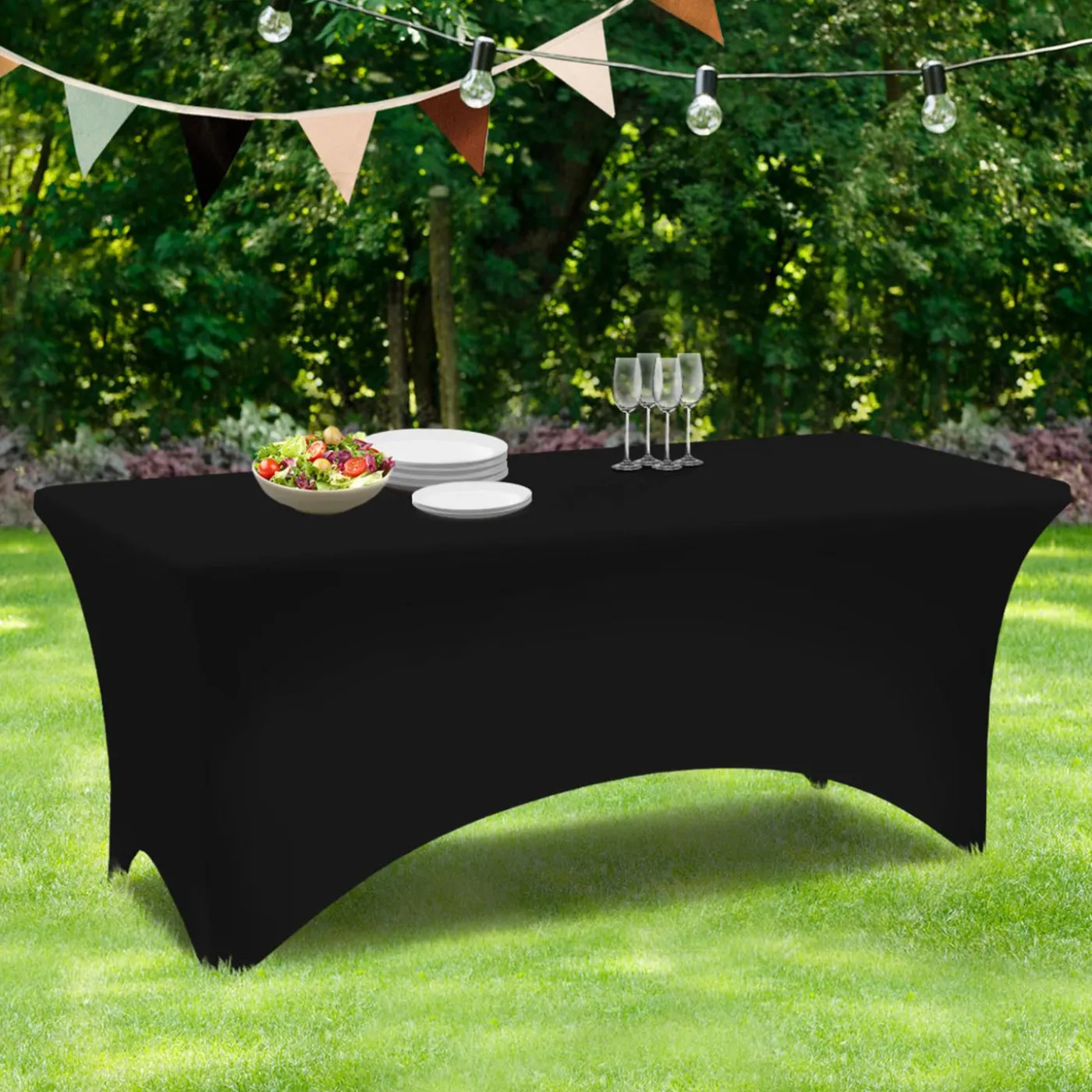 Nappe rectangulaire extensible noire