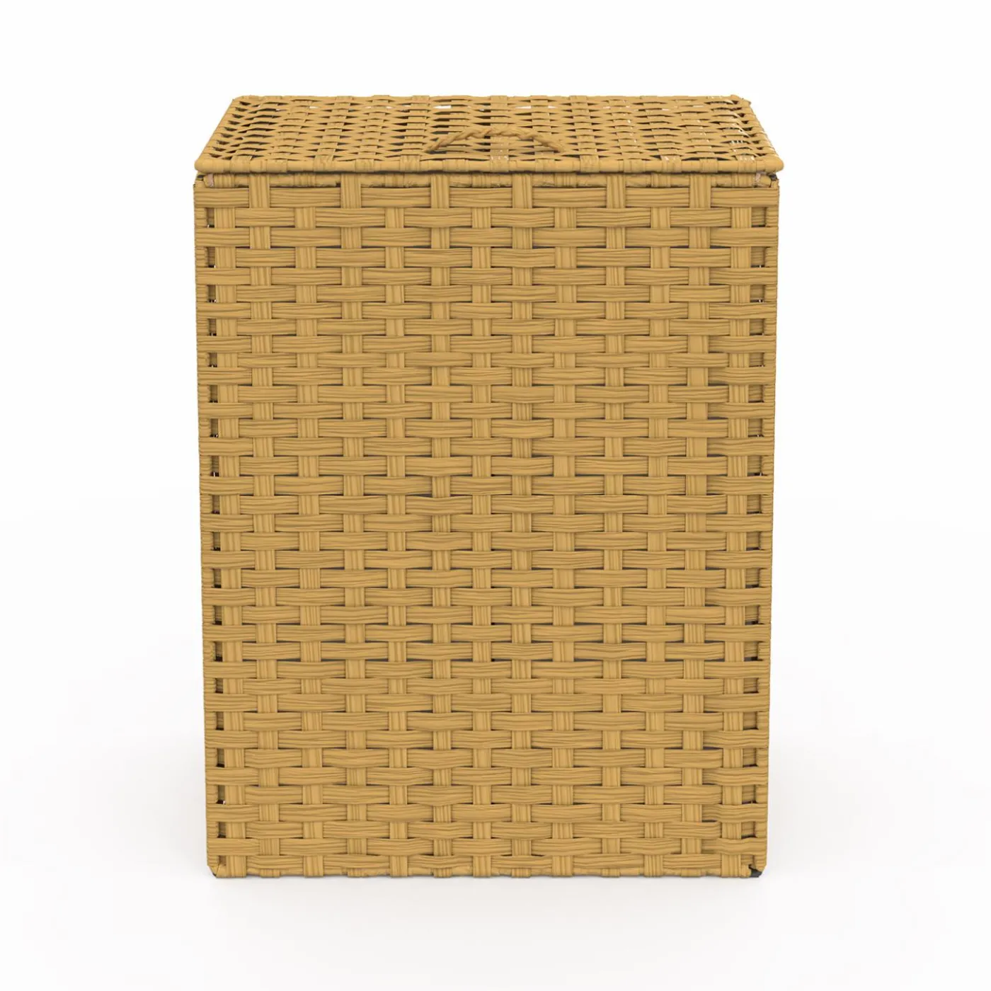 Panier à linge 140L 2 bacs amovibles effet rotin et tissu