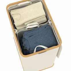 Panier à linge 140L avec 2 bacs amovibles