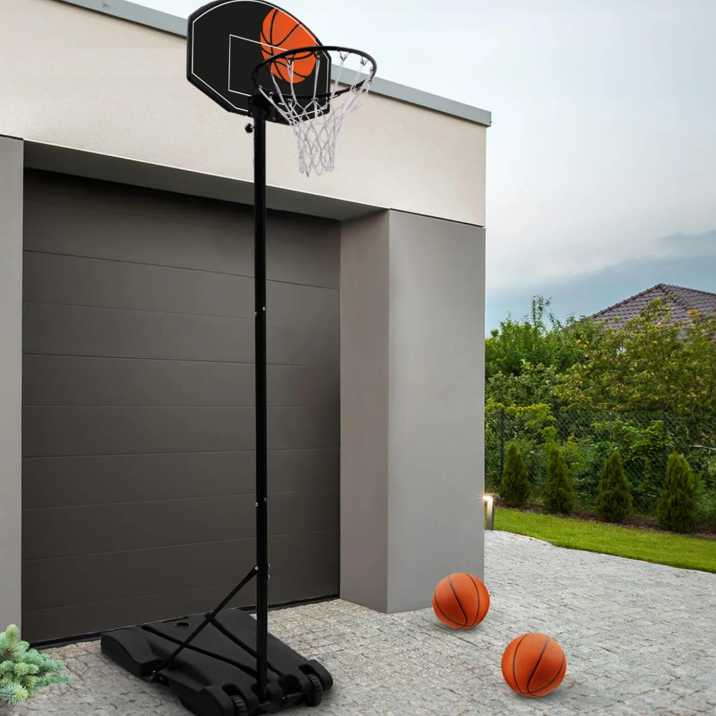 Panier de basket intérieur/extérieur sur pied hauteur réglable 240 à 305 cm