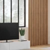 Panneaux acoustiques en tasseaux de bois chêne clair et noir de 250 x 60 CM