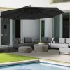 Parasol déporté rotatif 350 cm coloris gris