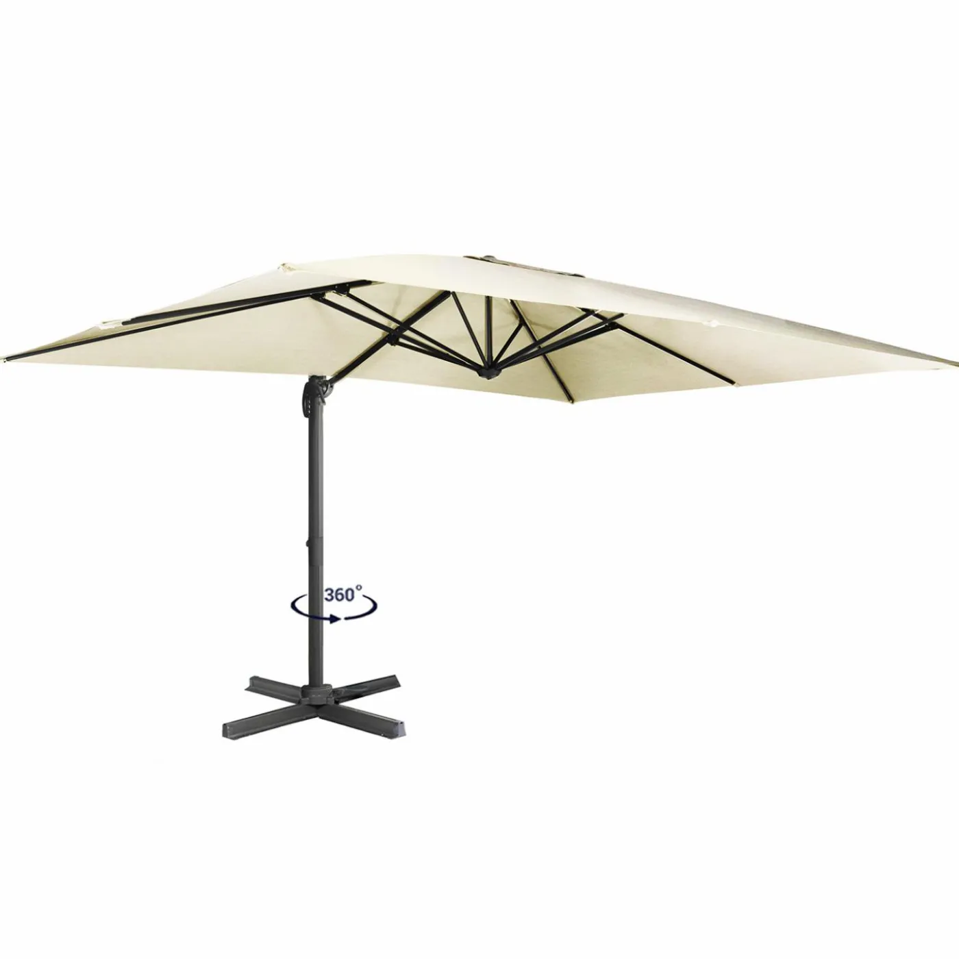 Parasol déporté 3x4 m écru