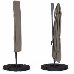 Parasol déporté 3x4 m rotatif 360 coloris taupe