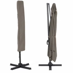 Parasol rectangulaire déporté 3x4m taupe