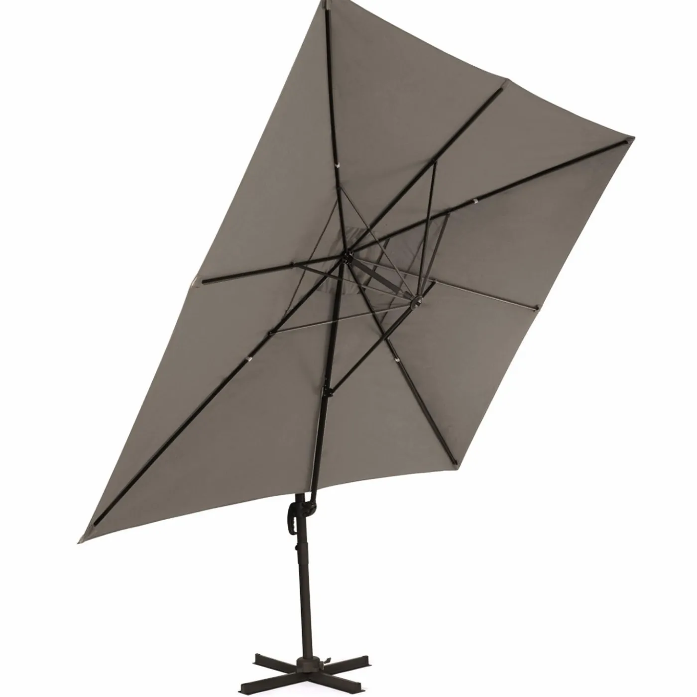 Parasol rectangulaire déporté 3x4m taupe
