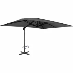 Parasol rectangulaire déporté 3x4 m gris