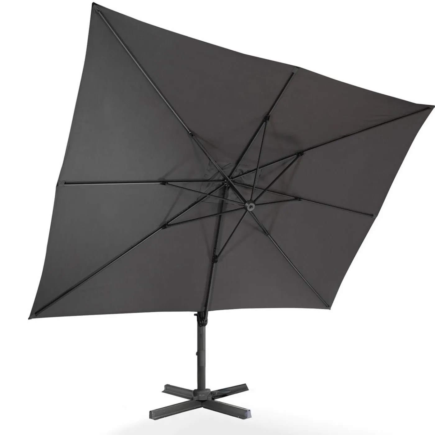 Parasol rectangulaire déporté 3x4 m gris